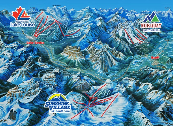 Three great Ski Resorts in Banff National Park